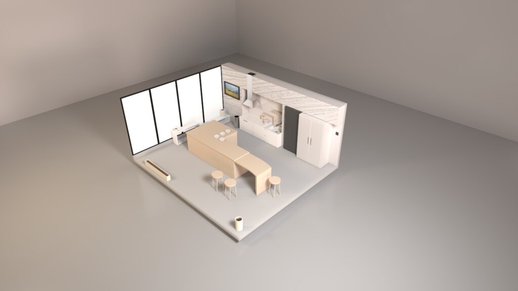 Ukázka modelu isometric pohledu kuchyně